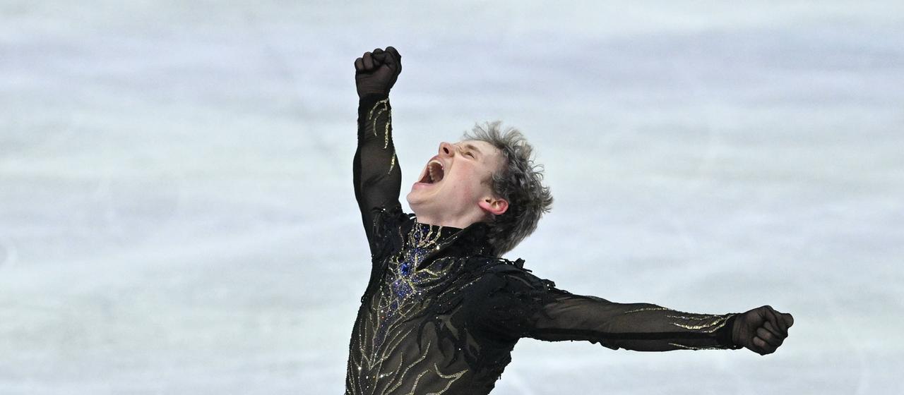 Ilia Malinin after his free skate in Prague