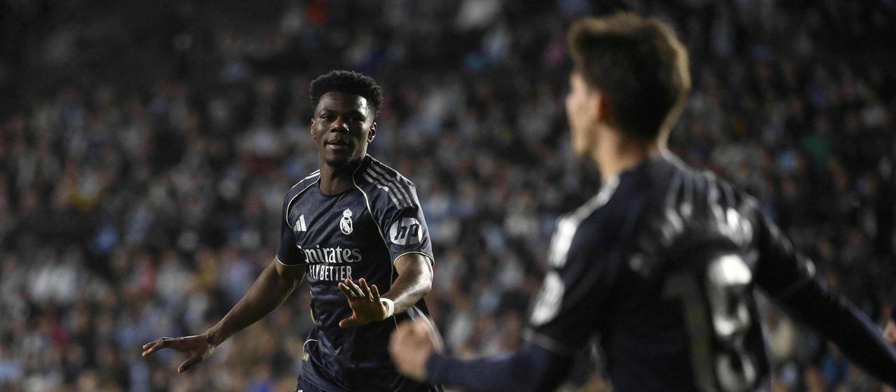 Aurelien Tchouameni celebrates his goal