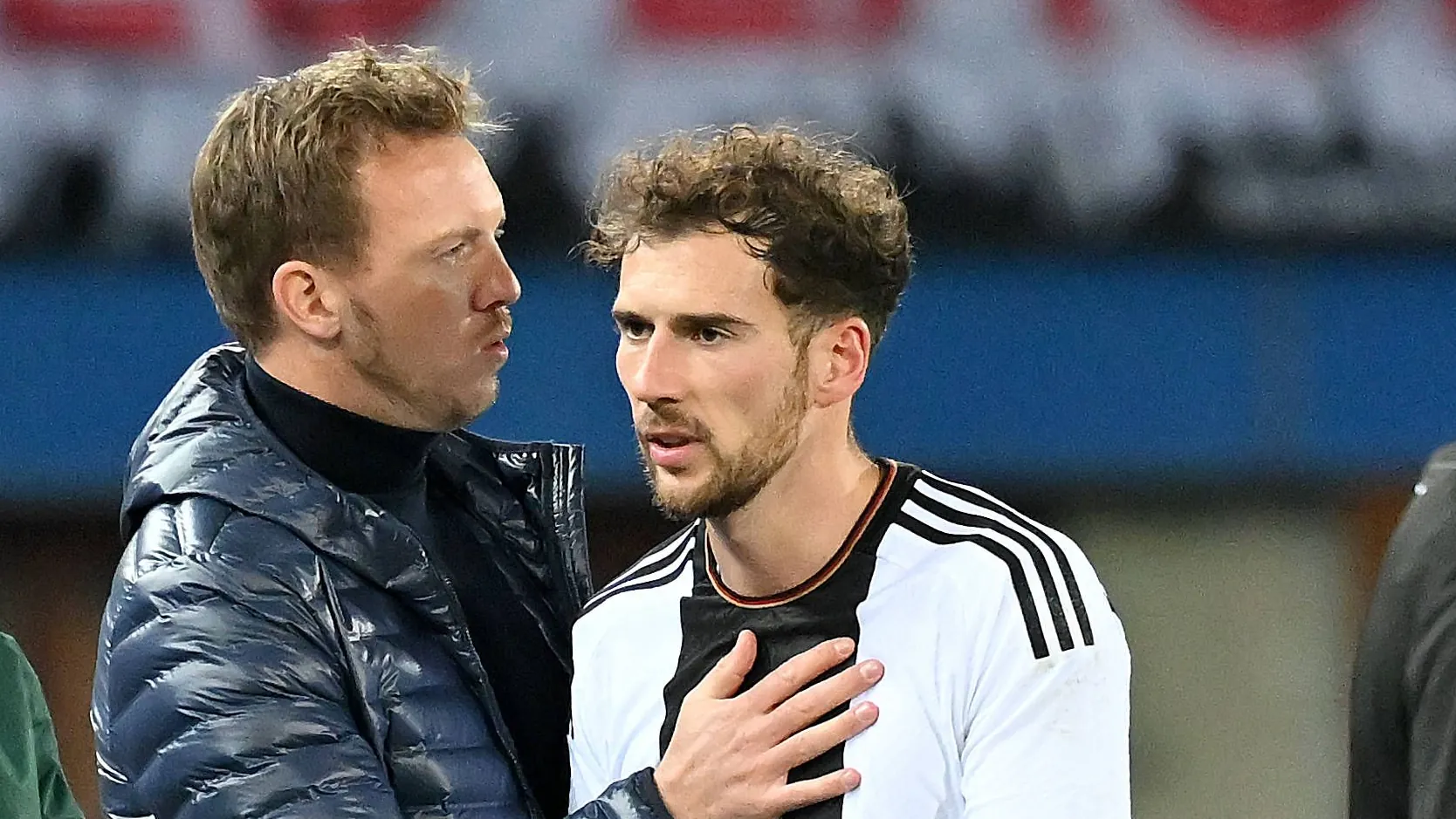National coach Nagelsmann (left) and Goretzka in November 2023 at the international match in Austria: return campaign? National coach Nagelsmann (left) and Goretzka in November 2023 at the international match in Austria: return campaign?