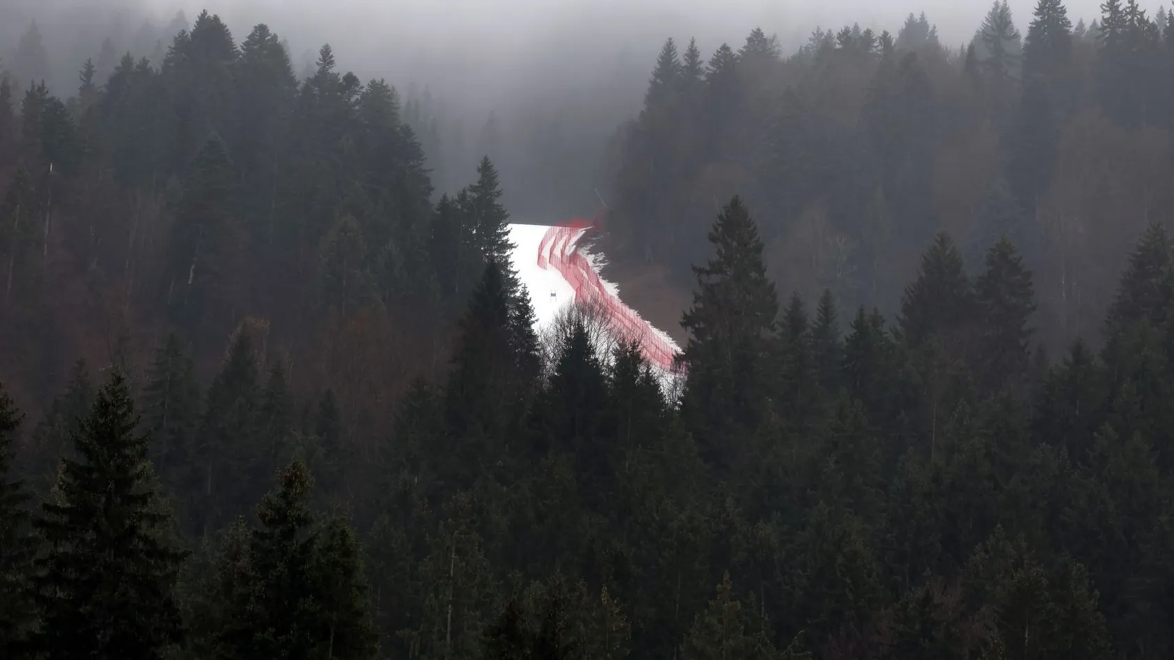 In the fog: The Kandahar in Garmisch-Partenkirchen.