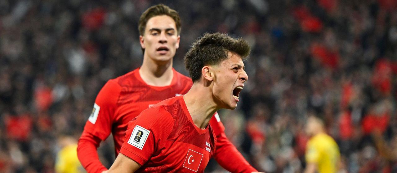 Türkiye celebrates goal to make it 1-0