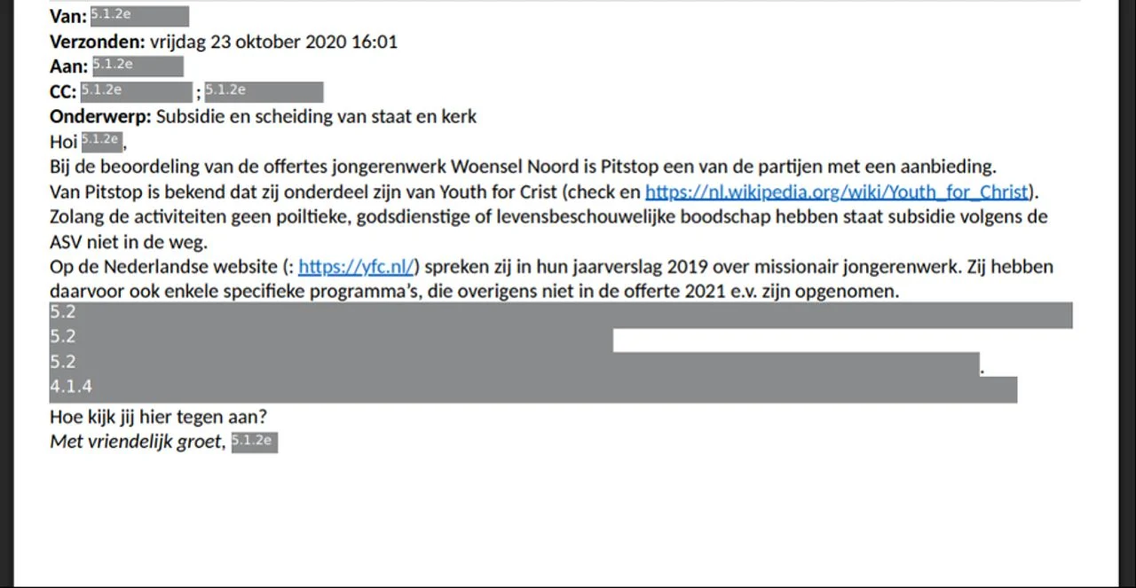 The email from the municipal employee.