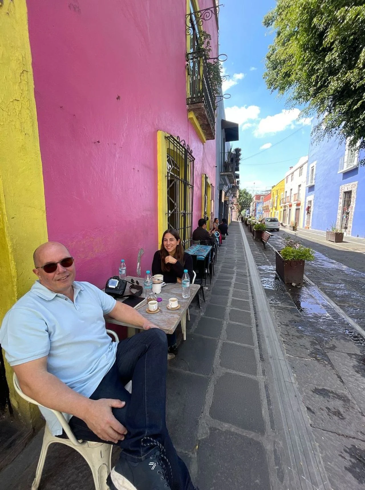 Bart at the table with the program leader in Mexico.