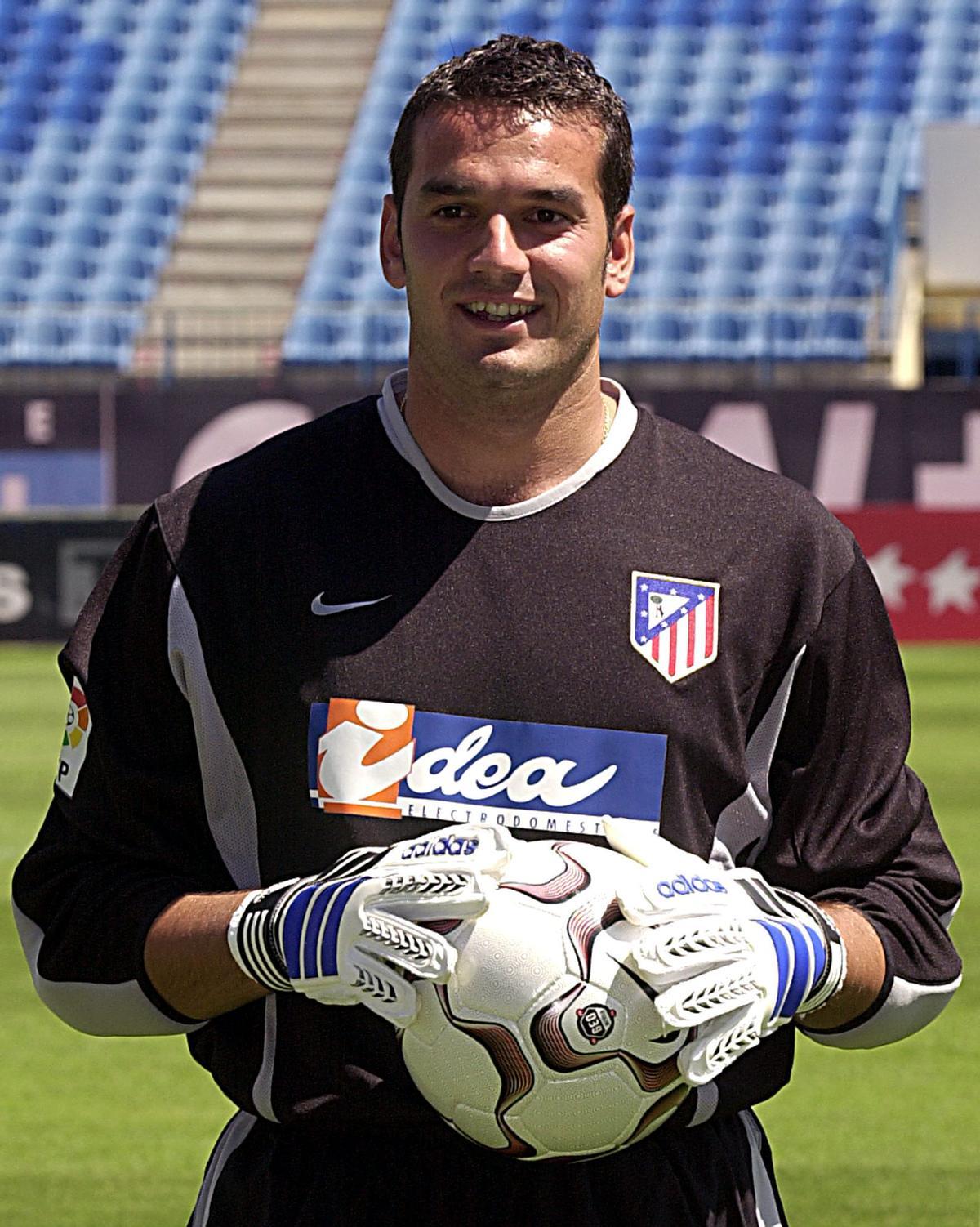 Esteban Suárez, in his presentation with Atlético de Madrid