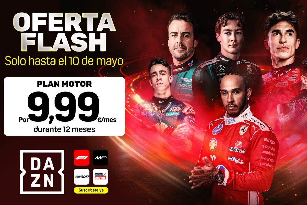 Historic discount on DAZN: experience Formula 1 and Moto GP as if you were on the asphalt for only 9.99 euros per month