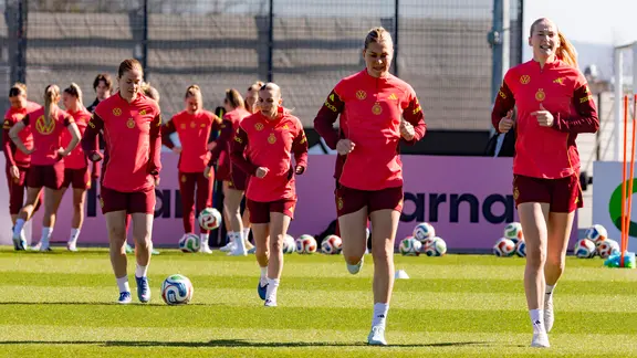 The German national players during training in Herzogenaurach