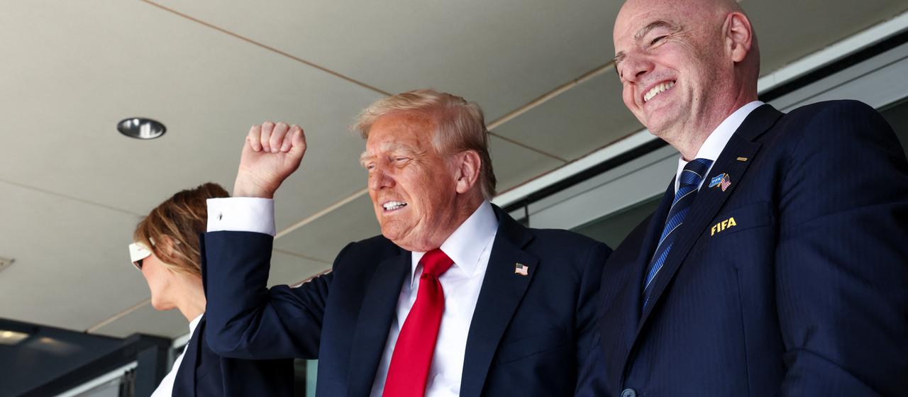 US President Donald Trump with FIFA President Gianni Infantino