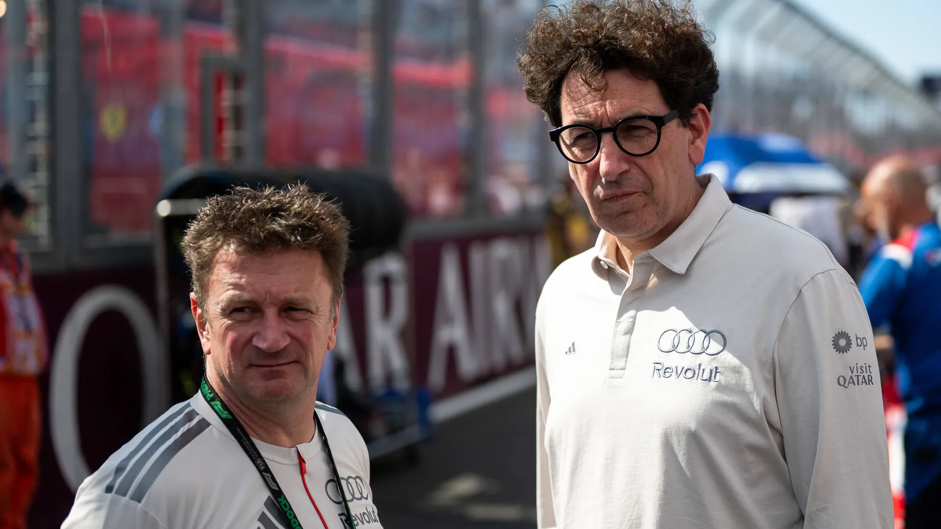 Promoted: Allan McNish (left) takes on a new position under the leadership of Audi team boss Mattia Binotto. Promoted: Allan McNish (left) takes on a new position under the leadership of Audi team boss Mattia Binotto.