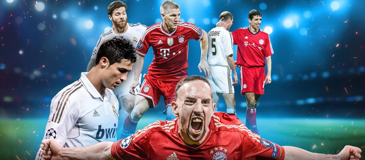 Graphic of players from FC Bayern Munich and Real Madrid