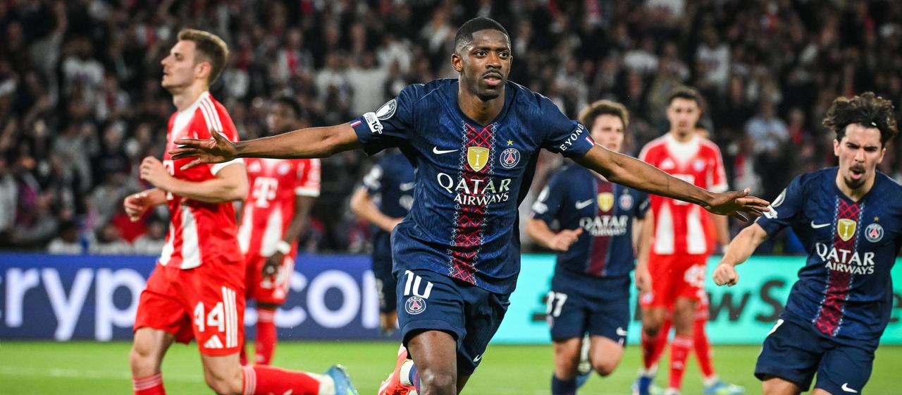 Paris Ousmane Dembele celebrates his goal