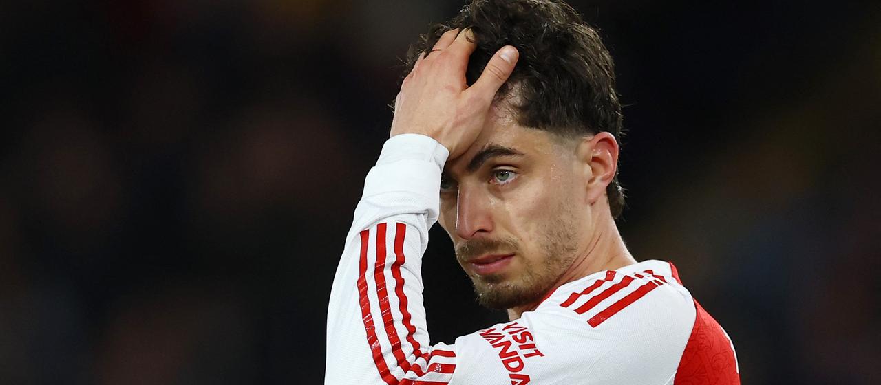 Arsenal's Kai Havertz during the cup defeat in Southampton