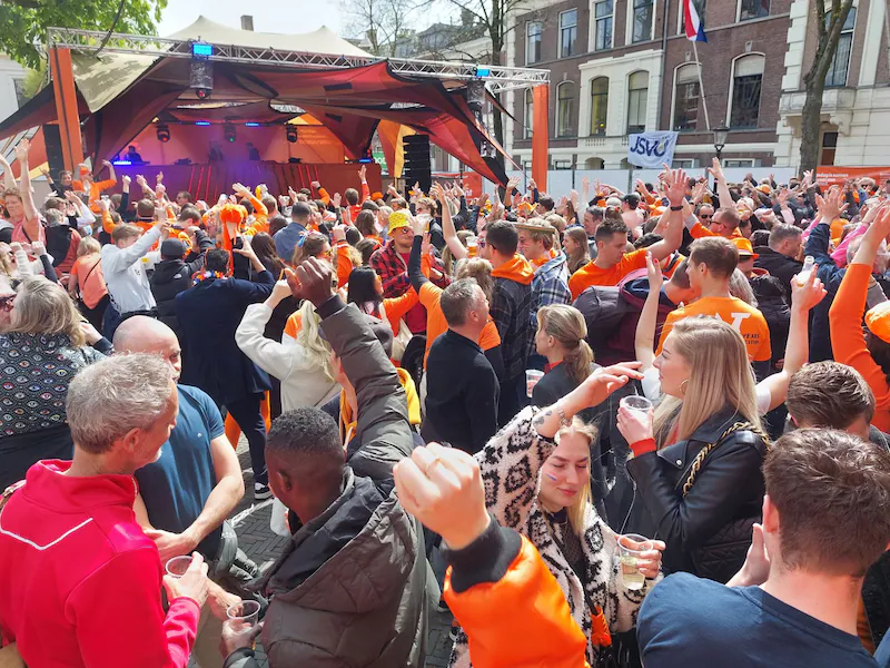 King's Day crowds in Utrecht.