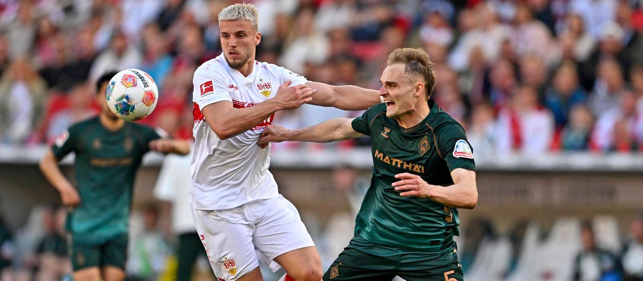 Ermedin Demirovic in a duel with Amos Pieper