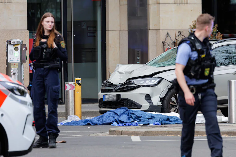 The car came to a stop against a pole.