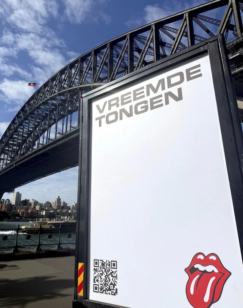 The Rolling Stones tease their new record Foreign Tongues in various world cities.