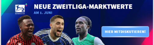Join the discussion now about the market values ​​of the 2nd Bundesliga!