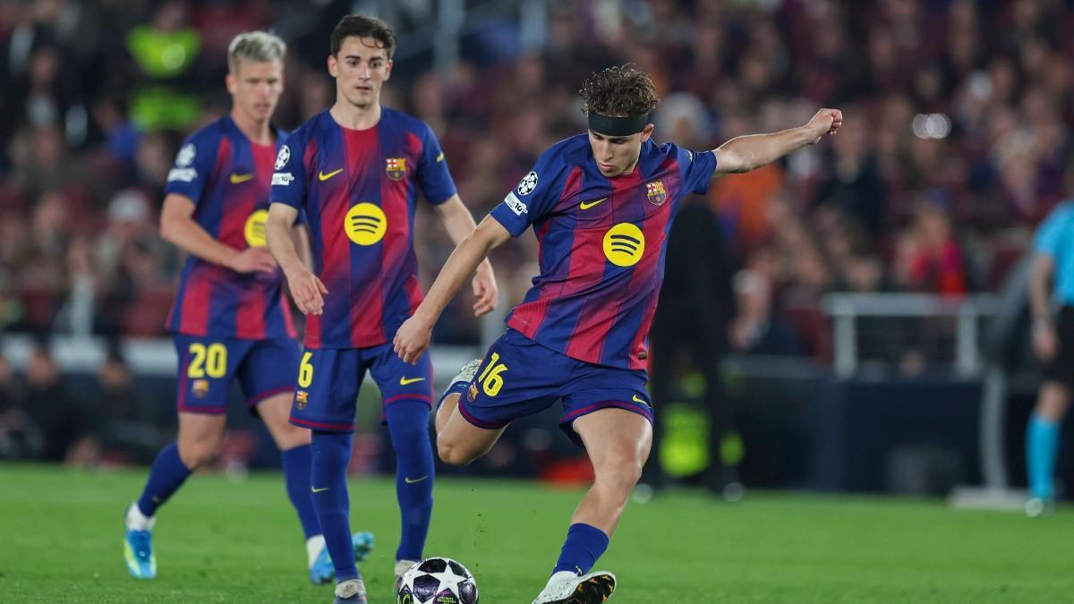 Fermín, Gavi and Olmo have trained at La Masia