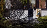 The emergency reception location for asylum seekers in Loosdrecht, the day after the arson.