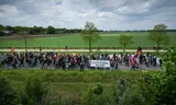 Netherlands, Ter Apel, 09-05-'26; Large demonstration for and a small one against refugees around the asylum complex in Ter Apel. Photo: Kees van de Veen