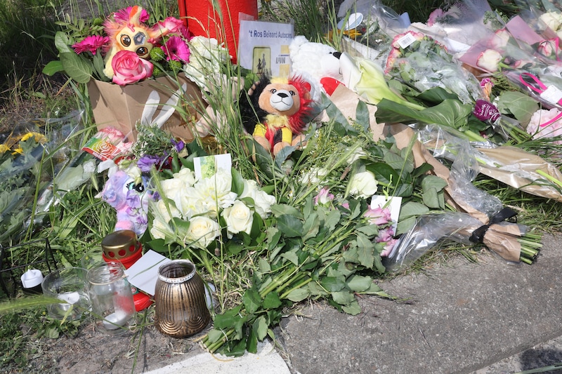 Op de plaats van het ongeval heel wat bloemen en knuffels neergelegd.