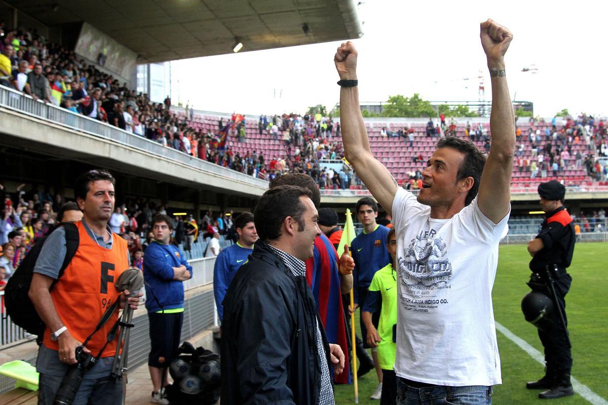 Luis Enrique, at Mini, during his time as coach of Barça B