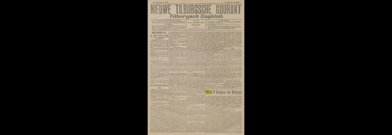 Willem II champion (Nieuwe Tilburgsche Courant)