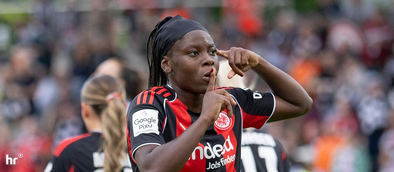 Double goal scorer Nicole Anyoymi.