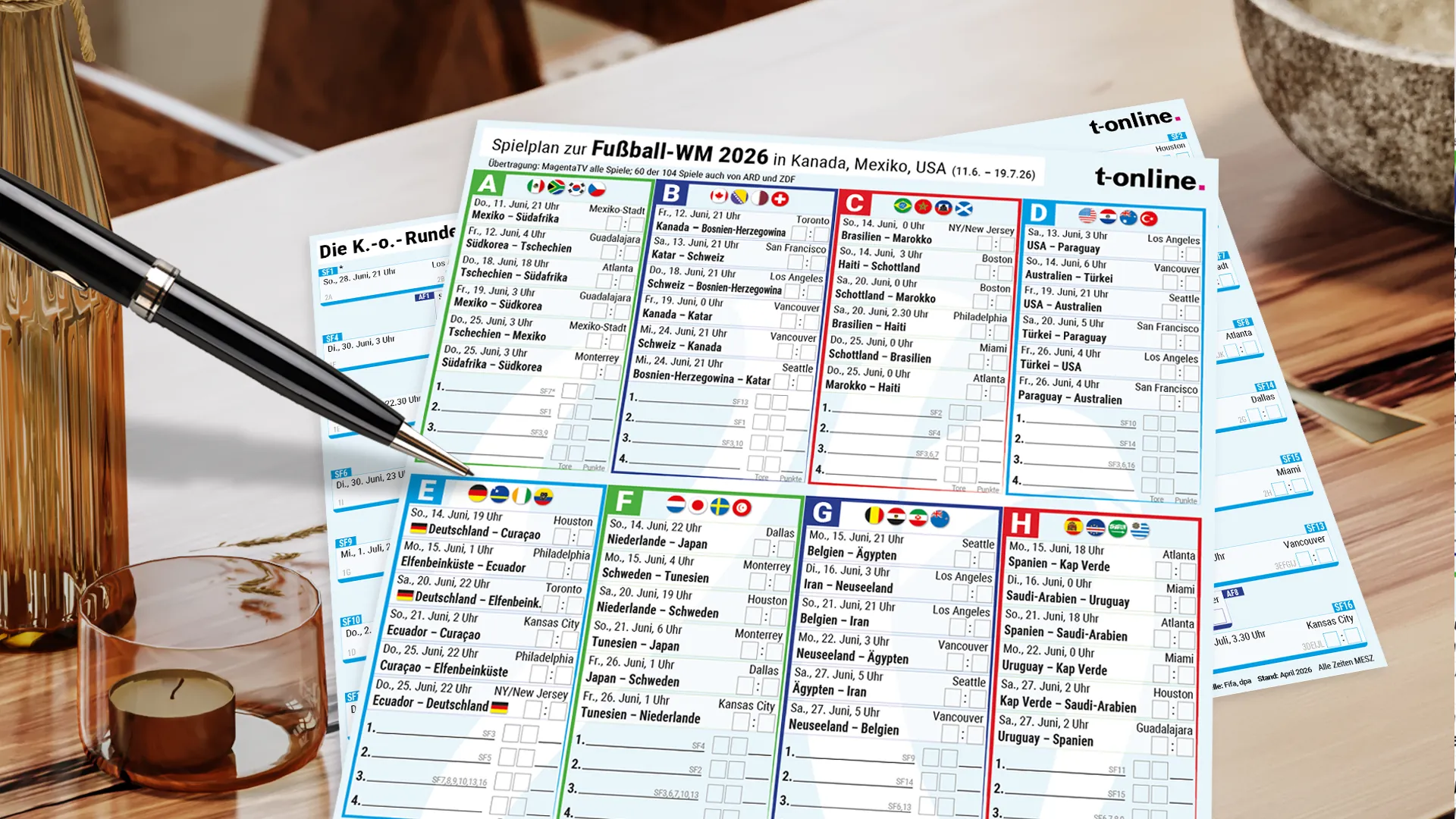 The 2026 World Cup schedule to print out.