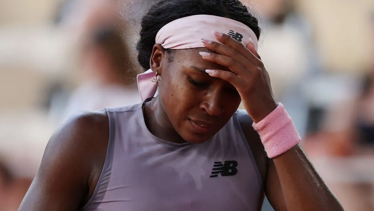 Disappointed: Coco Gauff's attempt to defend her title in Paris failed early on.
