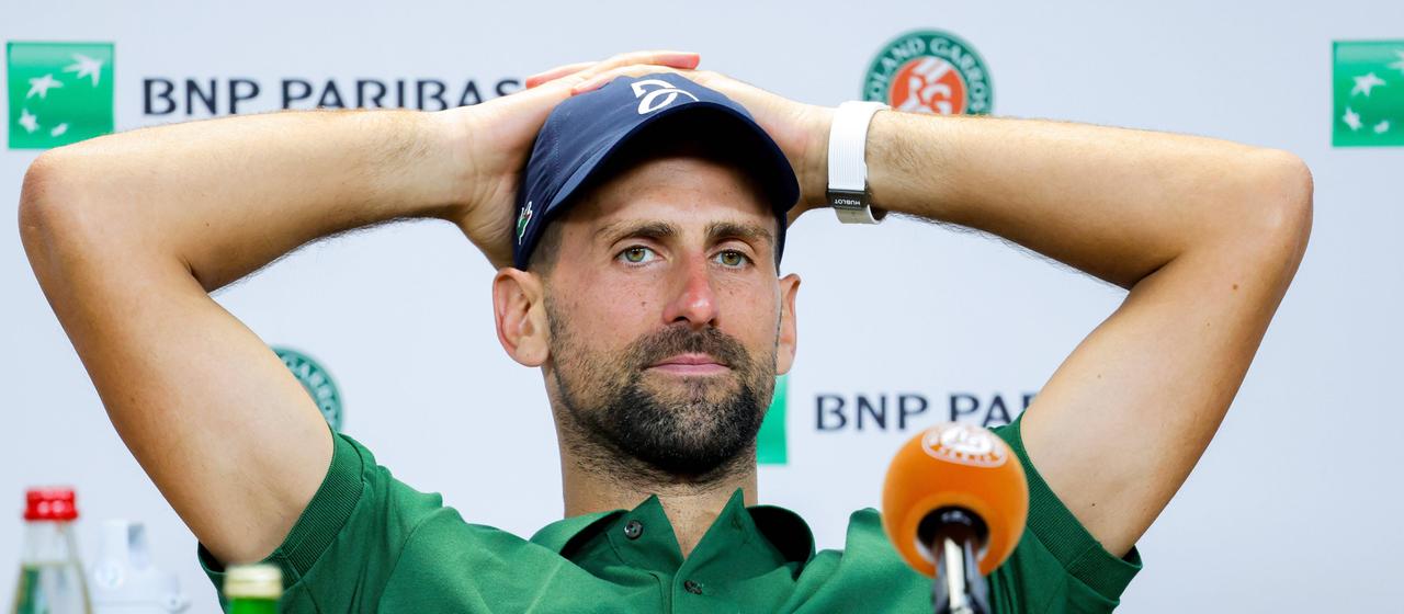 Novak Djokovic at the press conference after the defeat against Joao Fonseca
