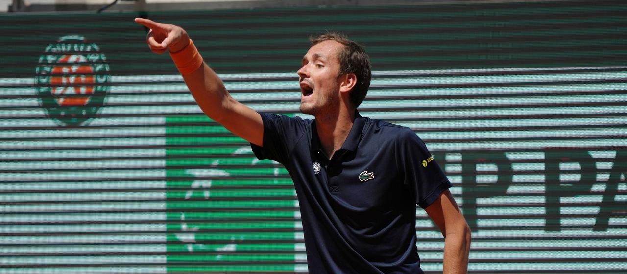 Daniil Medvedev in the game against Adam Walton
