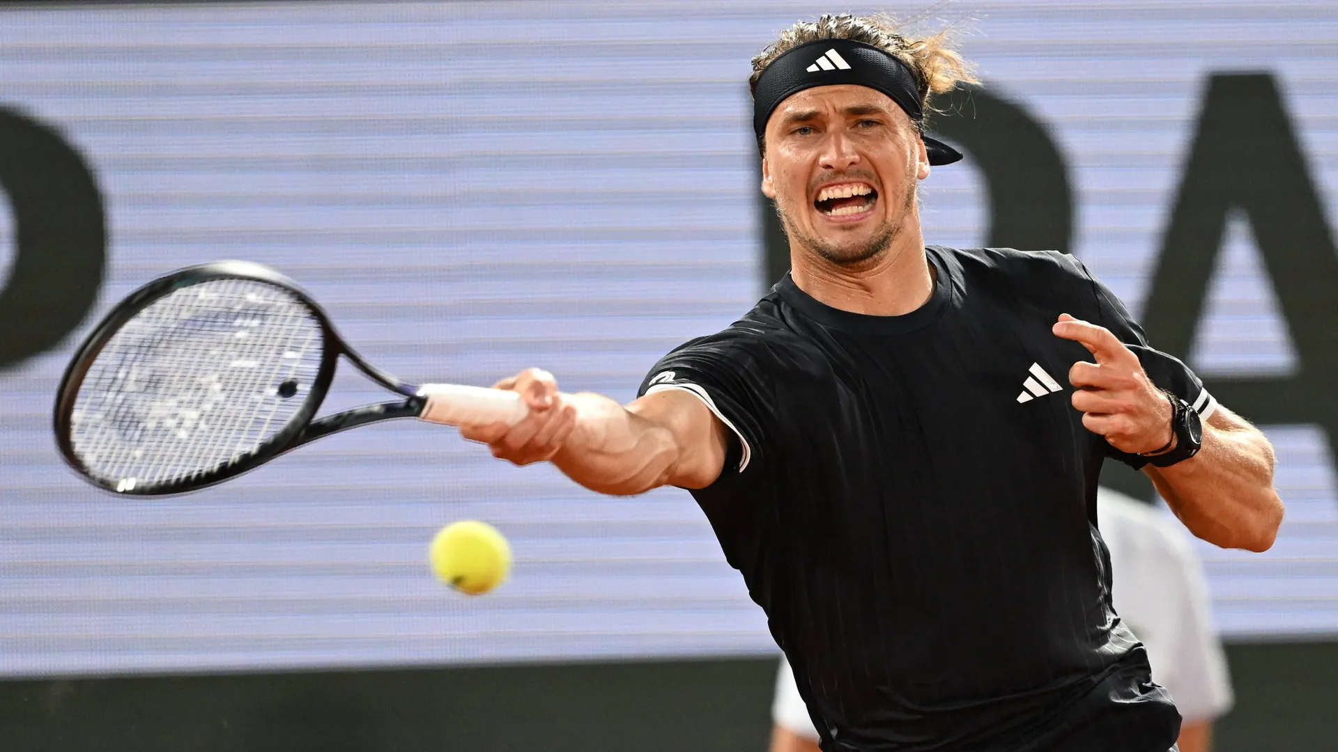 Focused: Alexander Zverev at the French Open in Paris.