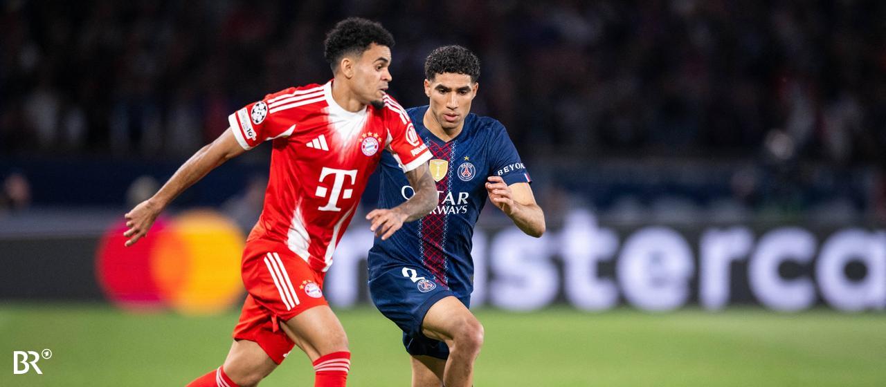 Achraf Hakimi (right) in a duel with Luis Diaz