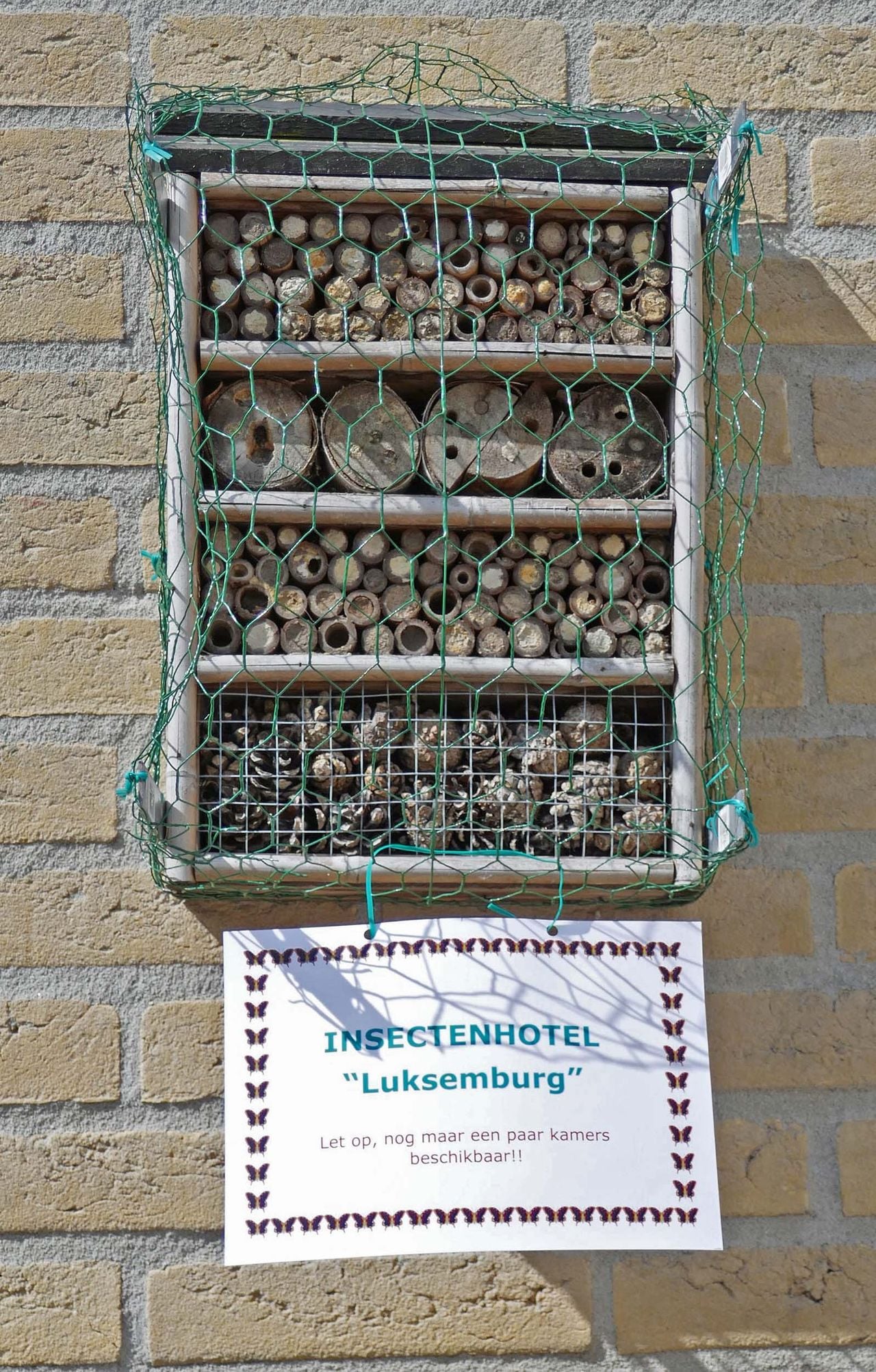 An insect hotel with protection (photo: Piet Luksemburg).