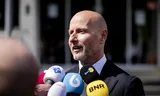 Mayor Mark Verheijen of the municipality of Wijdemeren during a press moment about the destruction of the Loosdrecht town hall. 