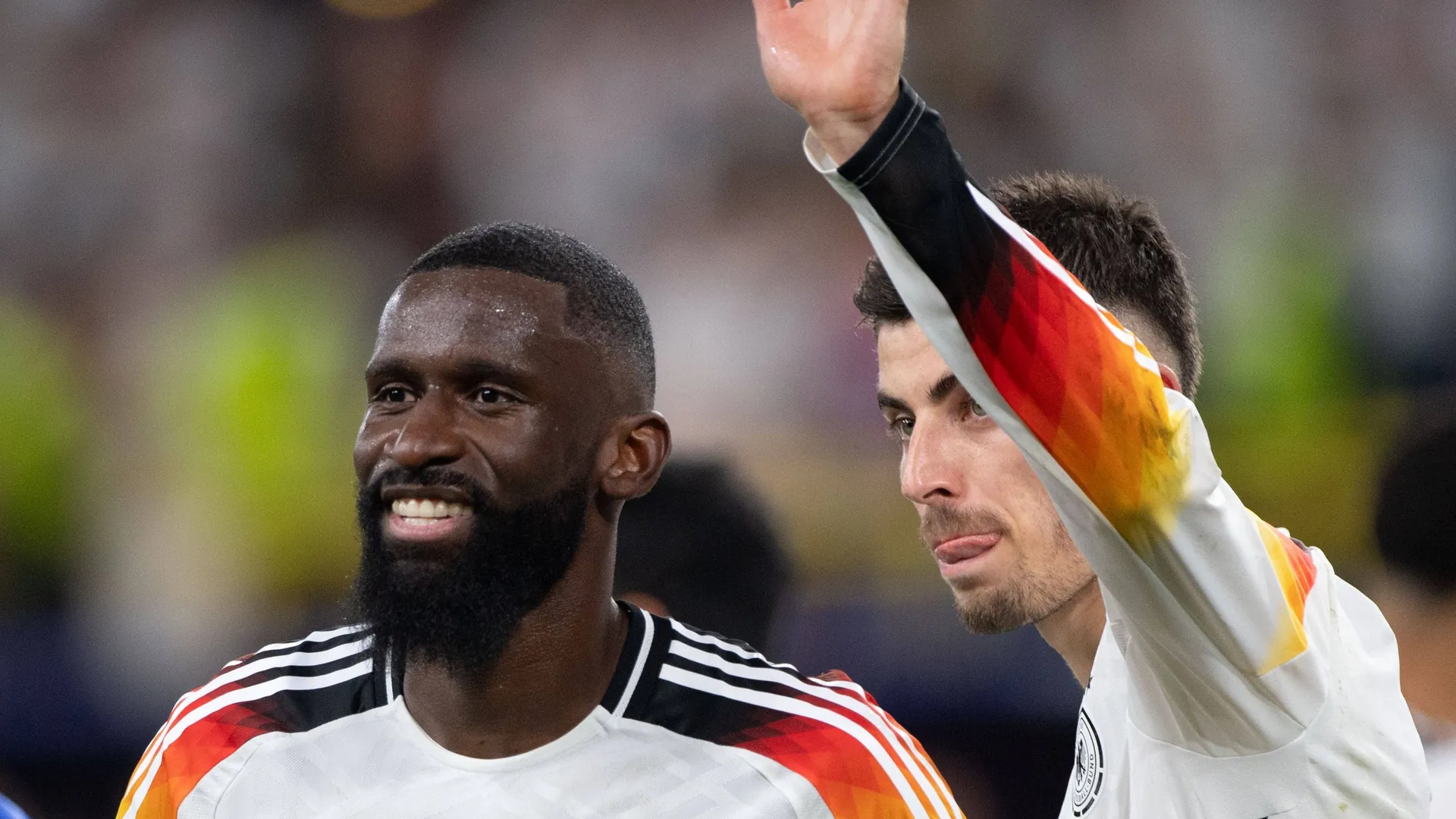 Antonio Rüdiger (left) and Kai Havertz: They will represent Kimmich at the DFB as captain. Antonio Rüdiger (left) and Kai Havertz: They will represent Kimmich at the DFB as captain.