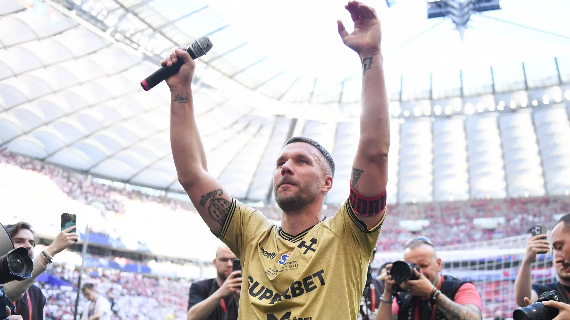 End of career at 40: Lukas Podolski after winning the Polish Cup final with Zabrze at the beginning of May.