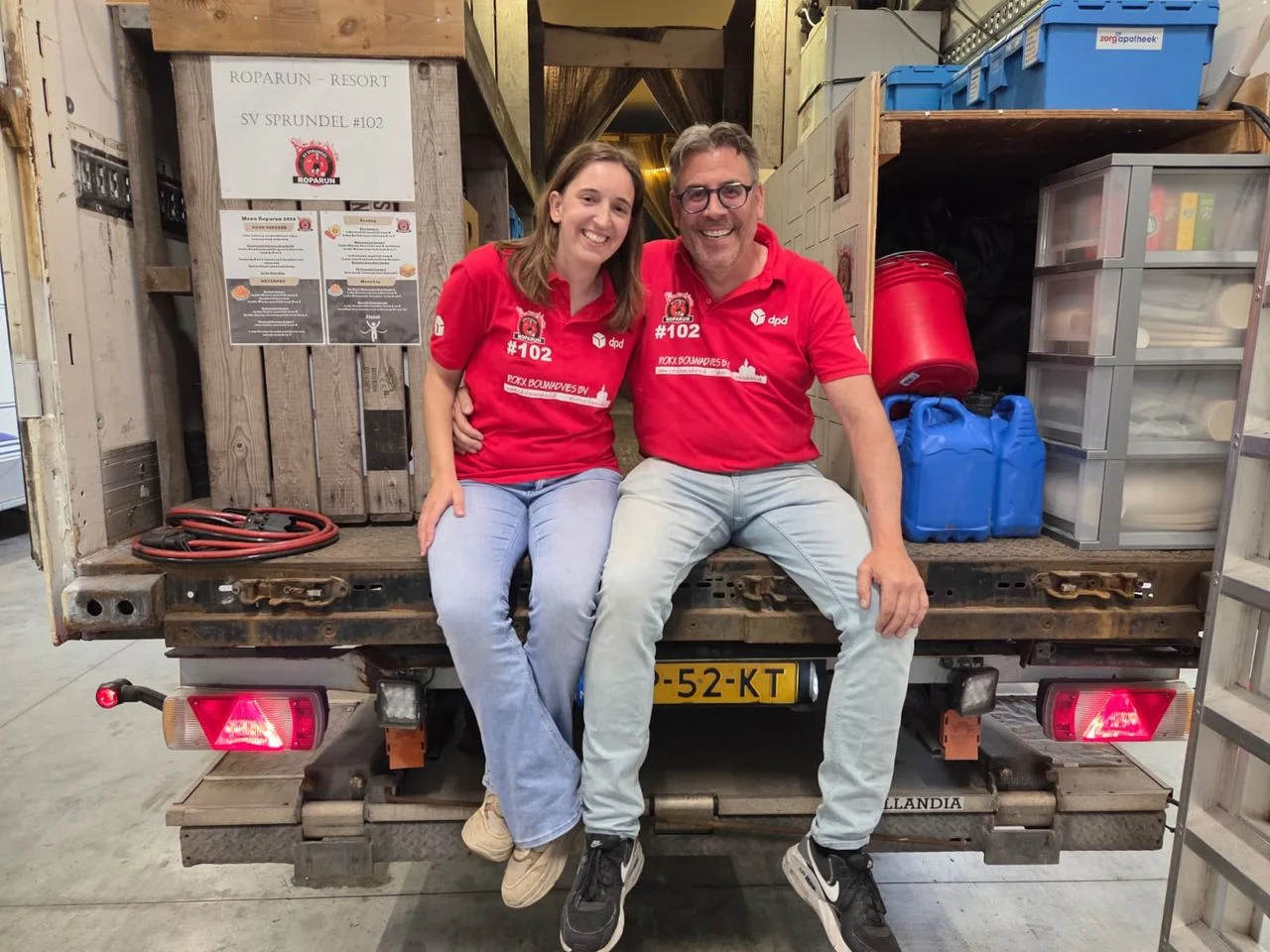 Dirk Buijs and Susanne Stolk in their converted trailer.