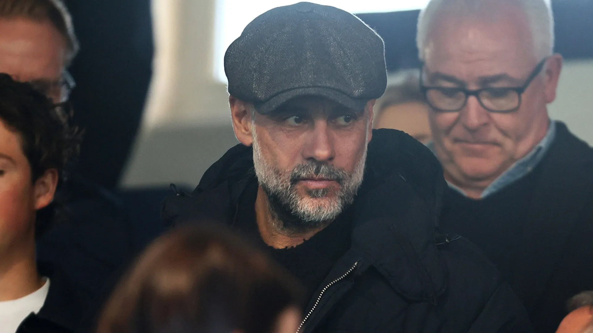 Celebrity guest: Pep Guardiola in the stands at Edgeley Park.