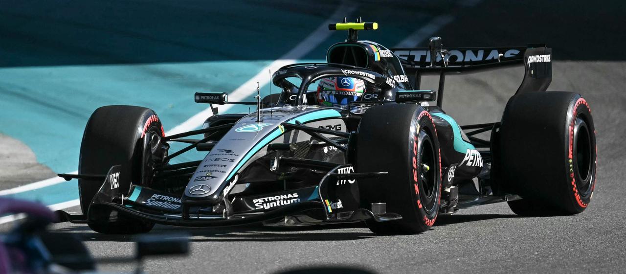 Mercedes Formula 1 driver Kimi Antonelli during qualifying in Miami 2026