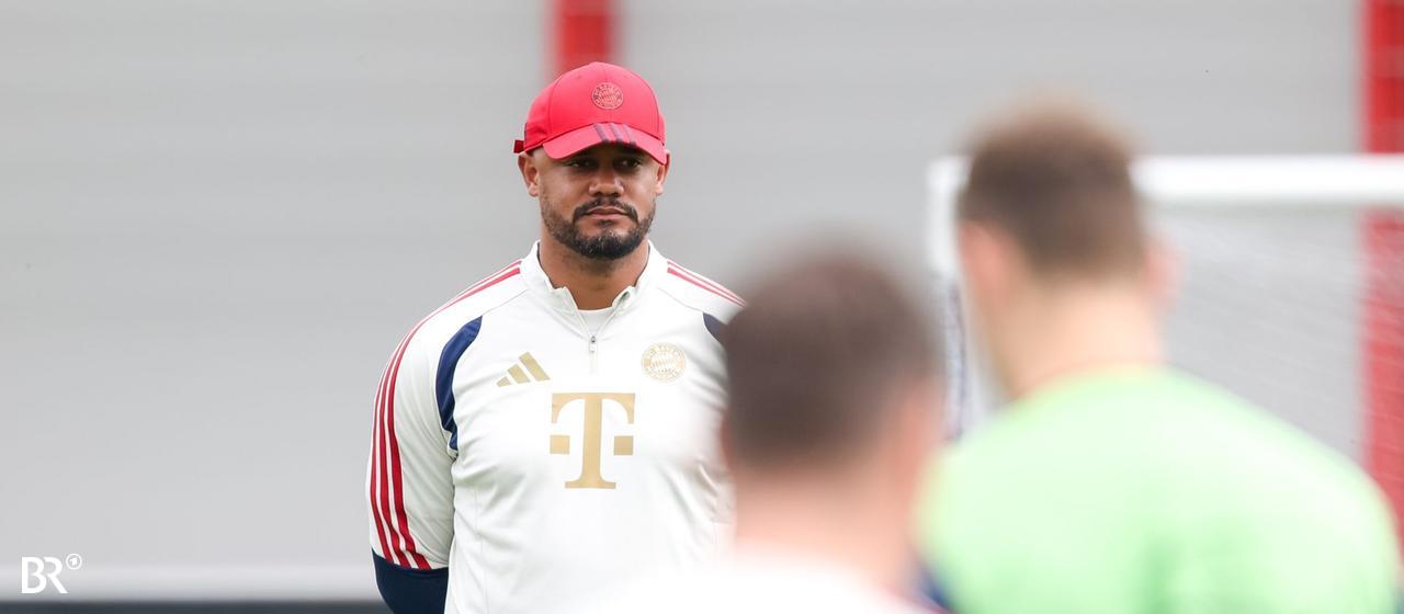 FC Bayern coach Vincent Kompany during the final training session.