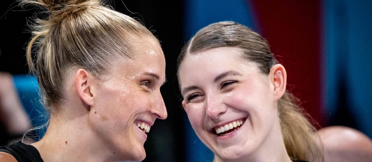 National basketball players Leonie Fiebich and Luisa Geiselsöder