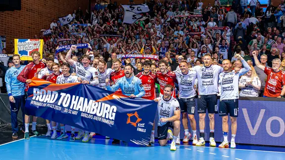 SG Flensburg-Handewitt after winning the EL quarter-finals at the "stretch" | IMAGO/Jan Guenther SG Flensburg-Handewitt after winning the EL quarter-finals at the "stretch"