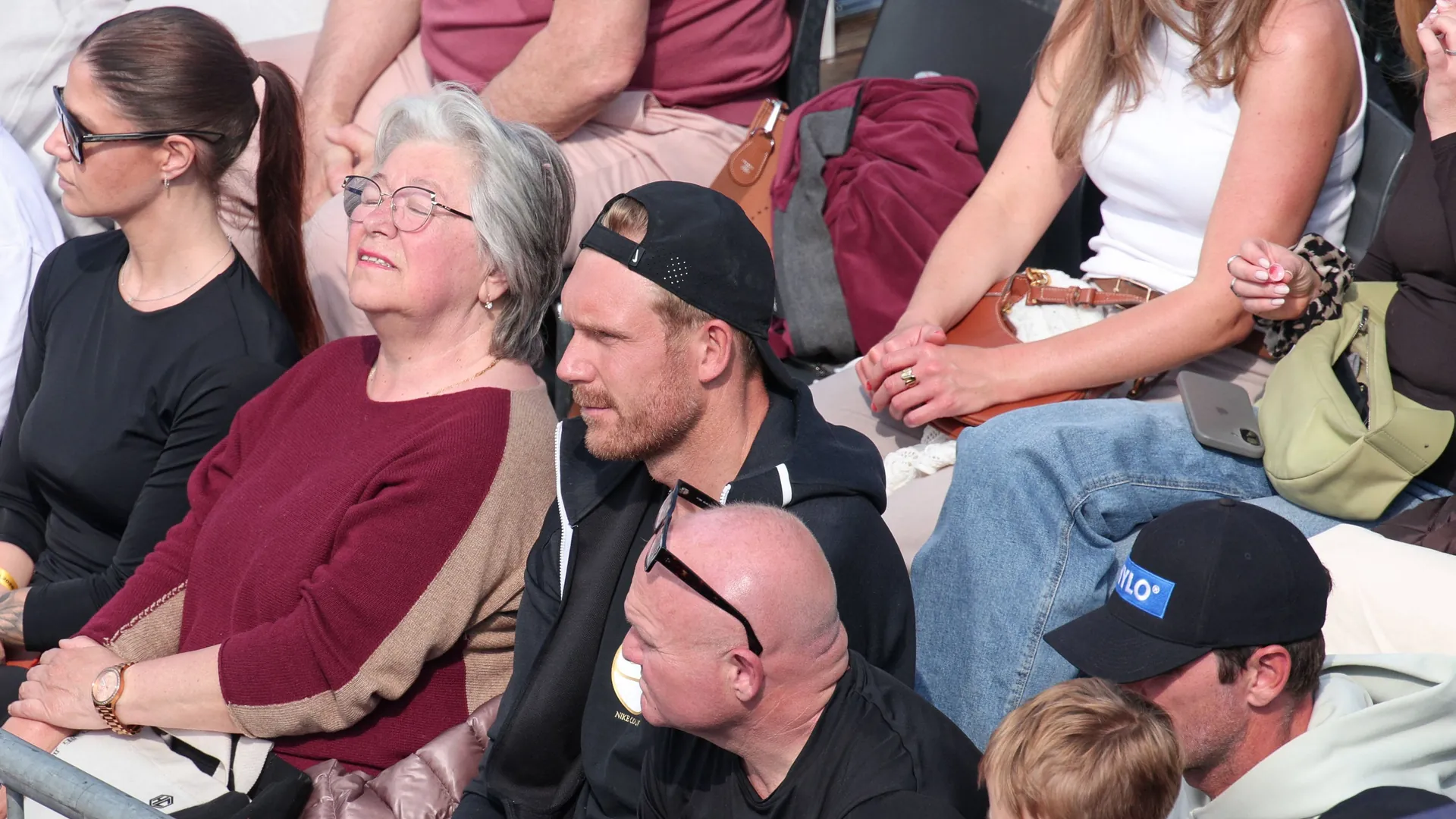 Grandma Natalia (2nd from left) at her grandson's match in April. Grandma Natalia (2nd from left) at her grandson's match in April.