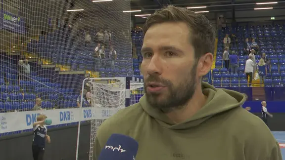 Lukas Binder, captain of SC DHfK Leipzig, in an interview with SpiO after the defeat in Lemgo, which sealed relegation from the Bundesliga (June 3, 2026).