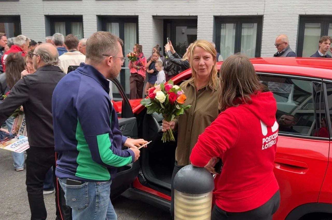 Agneta with the car that she also won
