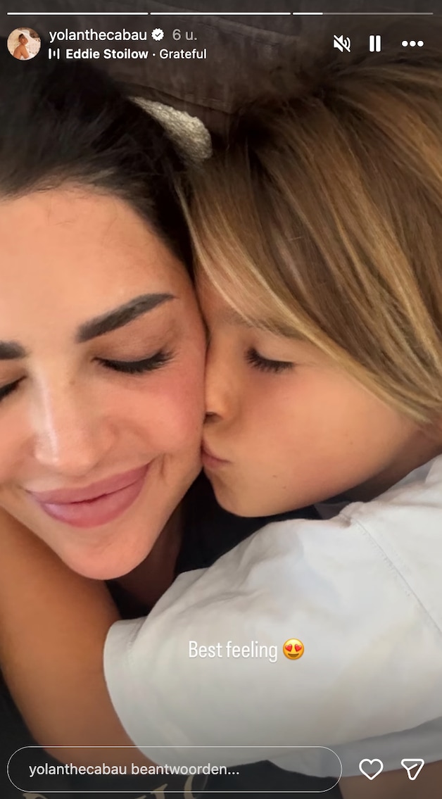 Yolanthe Cabau and son Xess Xava.