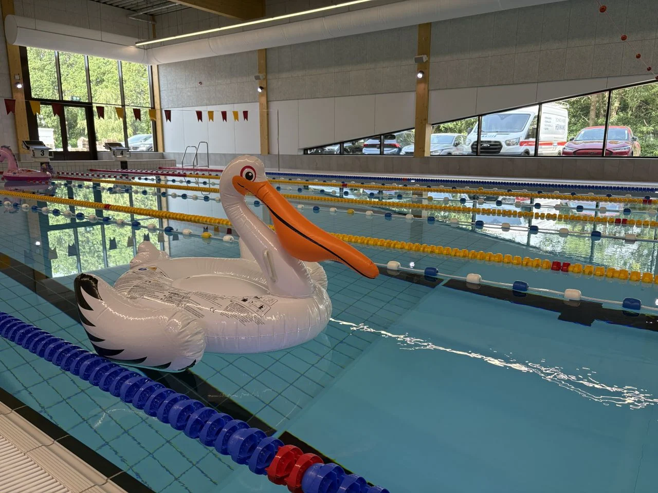 The floating pelican, a wink on behalf of the construction company (photo: Karin Kamp).