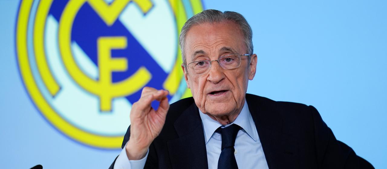 Florentino Perez at a Real Madrid press conference