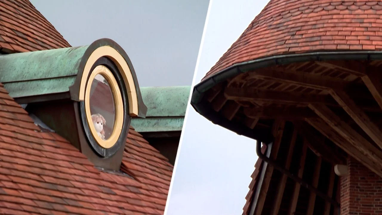 On the right the beam construction of the gabled roof, on the left the round windows (photos: Omroep Brabant). 